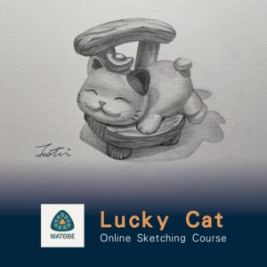 Beginner Drawing Course – Lucky Cat(Video + Templates)